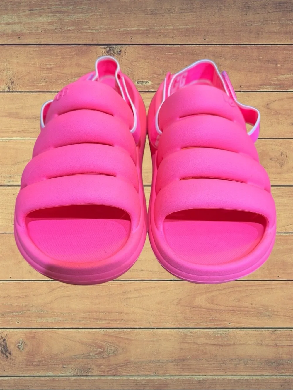 UGG Sport Yeah Pink Foam Removable Slingback Lightweight Slides Size 9 - Picture 13 of 16
